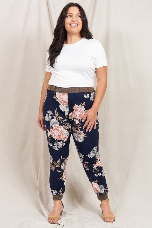 Rose Print Jogger Made in USA - In Style Chics Boutique LLC