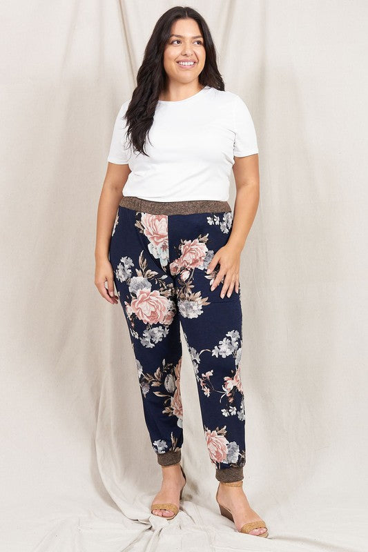 Rose Print Jogger Made in USA - In Style Chics Boutique LLC