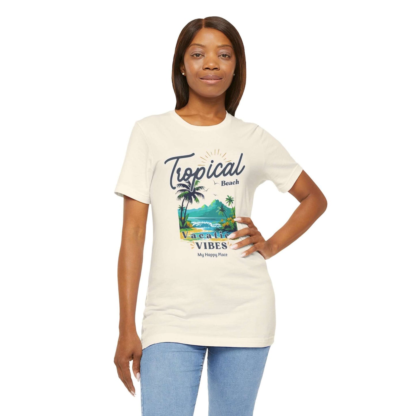 Tropical Tee - Happy Place Vacation Vibes T-Shirt - Obsession Expressions by In Style Chics Boutique Cute Graphic T-shirts 
