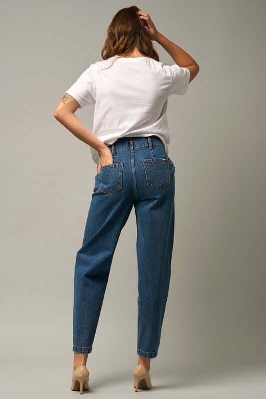 WOMEN'S HIGH RISE BALLOON JEANS - In Style Chics Boutique Women's Juniors Apparel Online 