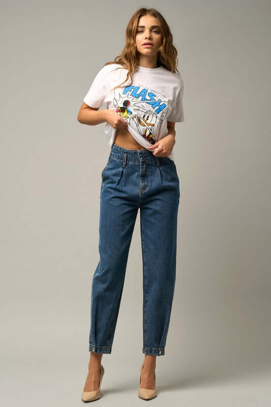 WOMEN'S HIGH RISE BALLOON JEANS - In Style Chics Boutique Women's Juniors Apparel Online 