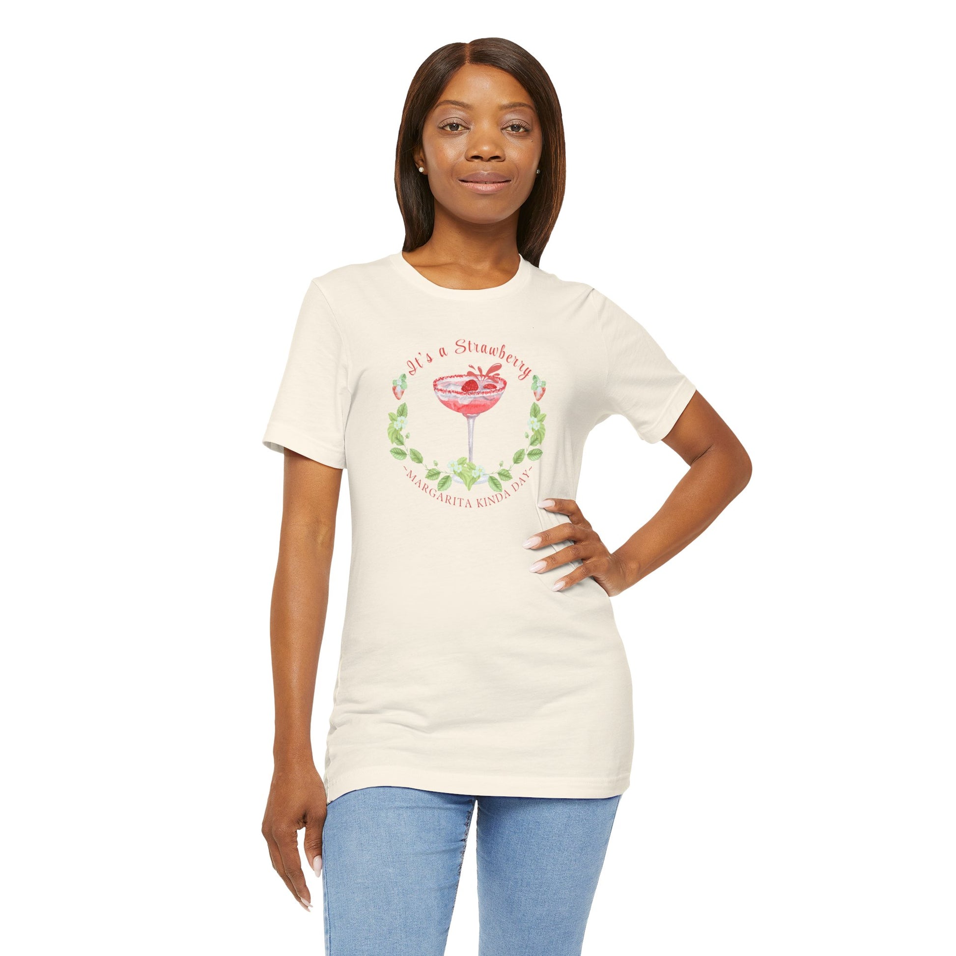 Printed T-Shirt - 'Strawberry Margarita Kinda Day' - In Style Chics Boutique Cute Graphic Ts 
