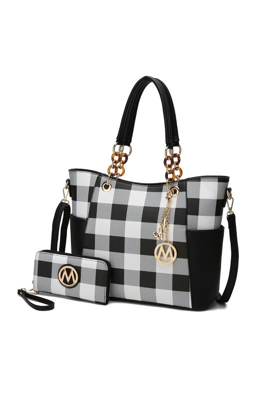 MKF Collection Mariely Checker Tote Bag by Mia K - In Style Chics Boutique LLC