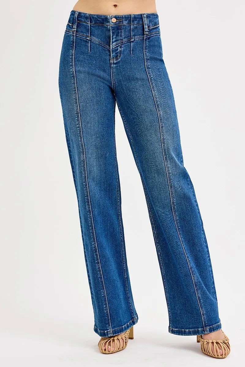 Seam Detail Wide Leg Jeans at In Style Chics Boutique 
