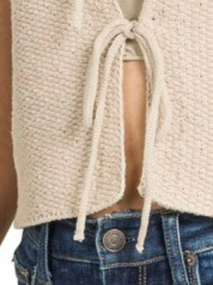 Tie Front Cropped Sweater Vest at In Style Chics Boutique 