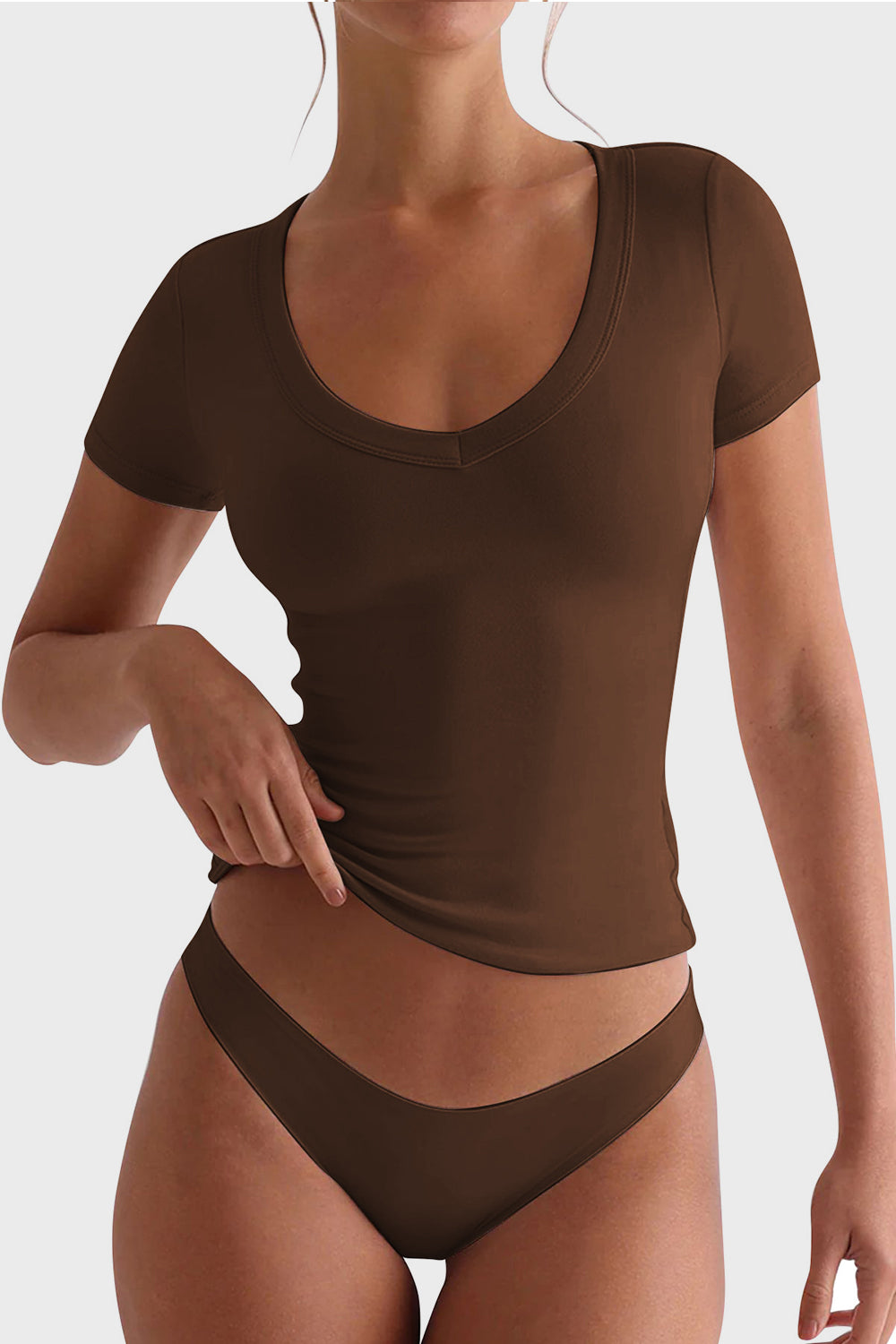 Lovelet Scoop Neck Short Sleeve T-Shirt - In Style Chics Boutique LLC