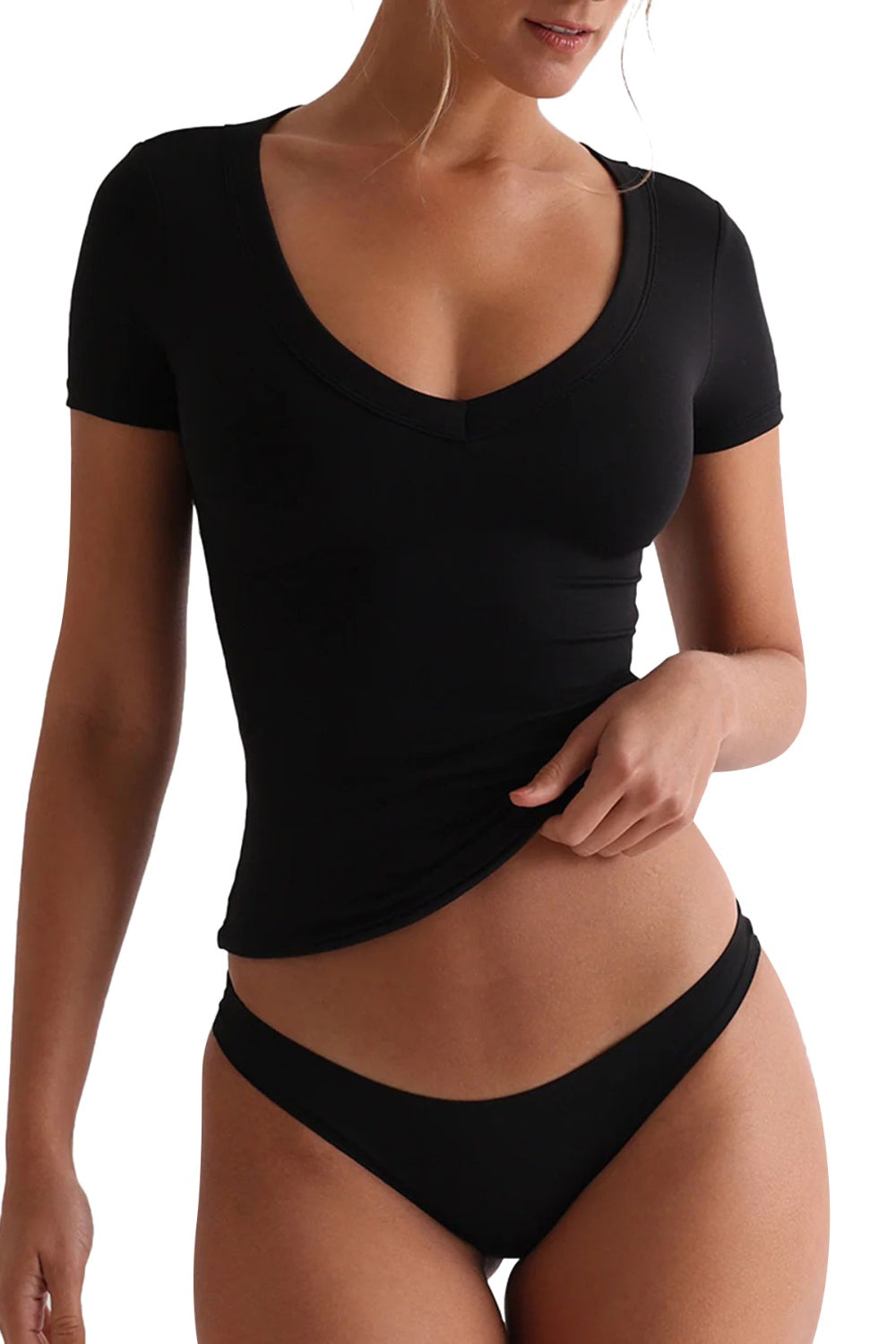 Lovelet Scoop Neck Short Sleeve T-Shirt - In Style Chics Boutique LLC