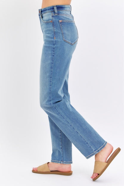 Judy Blue High Waist Straight Jeans - No Distressing - In Style Chics Boutique Women's Juniors Plus Size Apparel Online