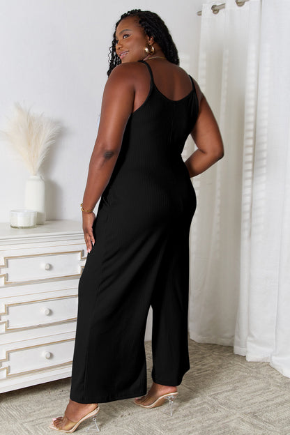 Basic Bae Full Size Spaghetti Strap V-Neck Jumpsuit - In Style Chics Boutique LLC