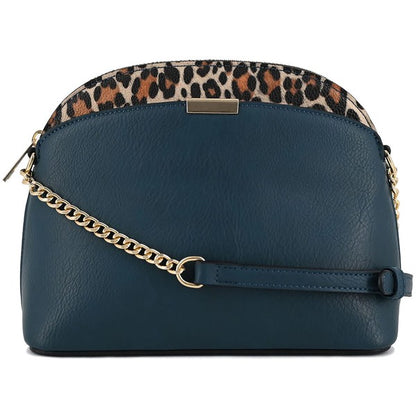 Leopard Accent Small Dome Crossbody Bag - In Style Chics Boutique LLC