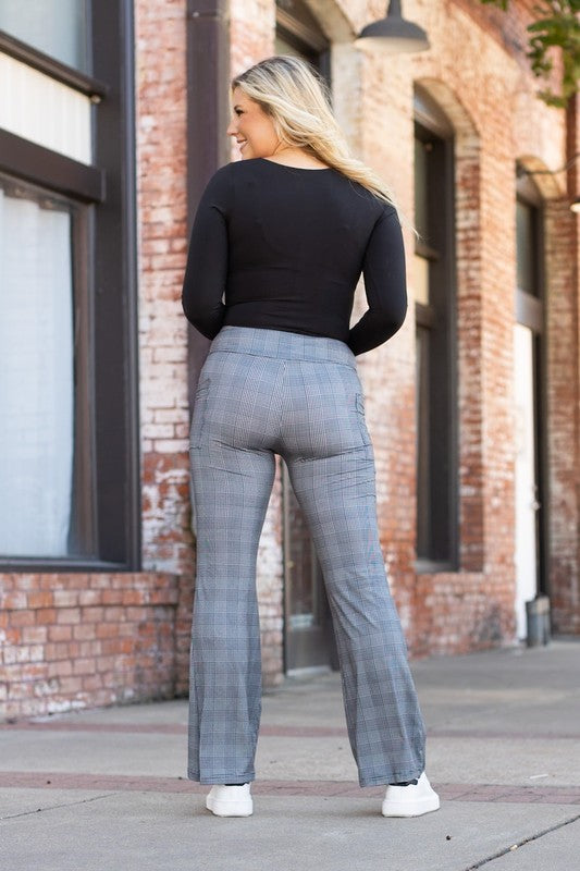 The Felicity Plaid Bootcut Leggings - In Style Chics Boutique LLC