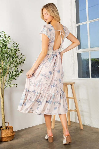 Lace Detailed Flutter Sleeve Ruffle Dress - Cute Dresses for Spring - In Style Chics Boutique Clothing Women's Juniors Apparel Clothes Made in the USA Online