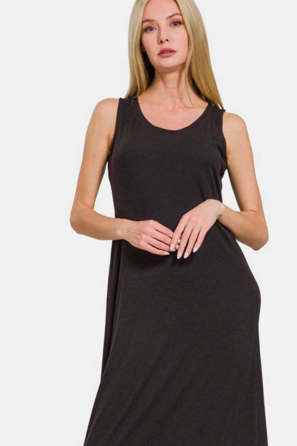 Black Tank Dress - Scoop Neck Wide Strap - In Style Chics Boutique 