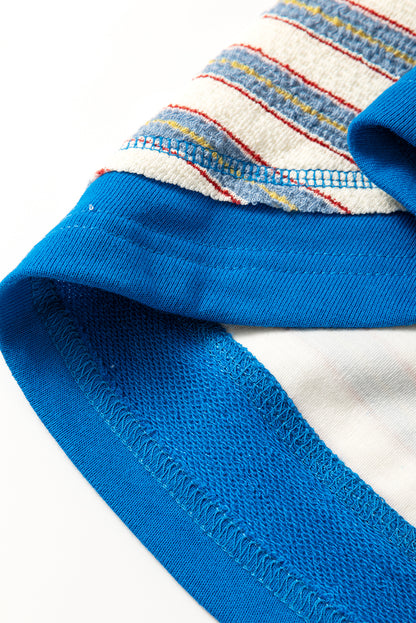 Stripe Collared V Neck Drop Shoulder Top - In Style Chics Boutique LLC