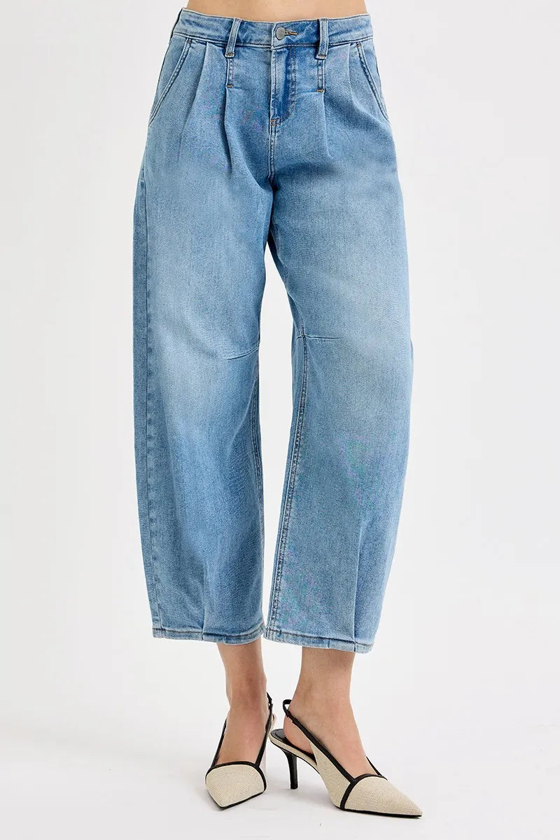 Crop Wide Leg Jeans, Mid Rise Fit - In Style Chics Boutique 