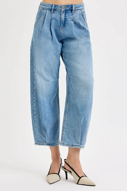Crop Wide Leg Jeans, Mid Rise Fit - In Style Chics Boutique 