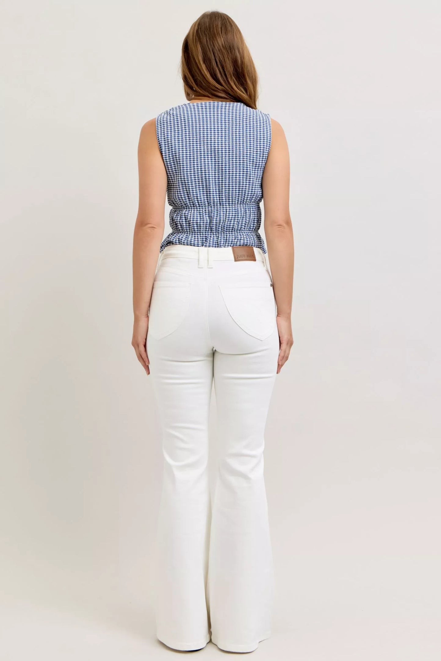 Judy Blue High-Waisted Tummy Control White Flare Jeans 🤍