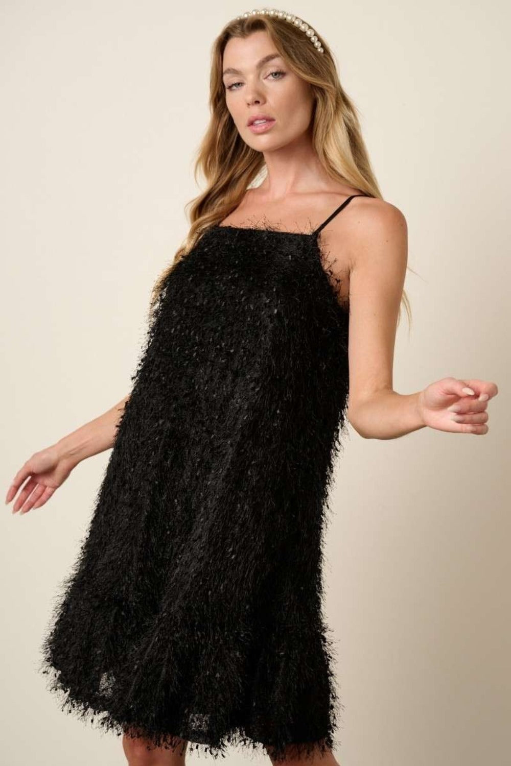 Mittoshop Feather Ruffle Hem Mini Cami Dress - In Style Chics Boutique LLC