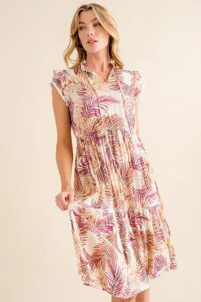 Boho Printed Tiered Dress - In Style Chics Boutique Women's Juniors Clothes 