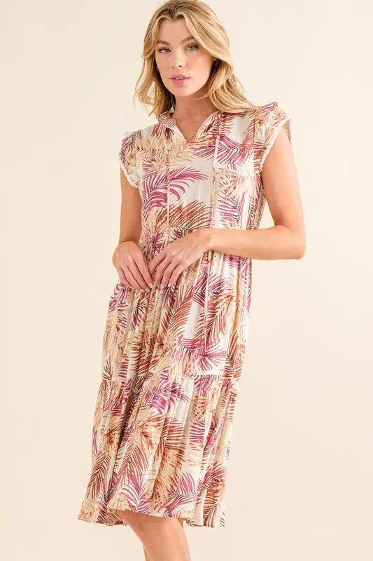 Boho Printed Tiered Dress - In Style Chics Boutique Women's Juniors Clothes 