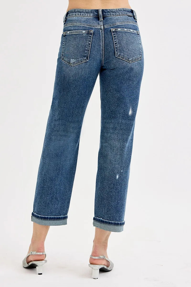 RISEN Crop Boyfriend Jeans, Low Rise - In Style Chics Boutique 