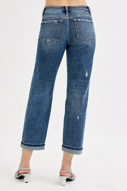 RISEN Crop Boyfriend Jeans, Low Rise - In Style Chics Boutique 