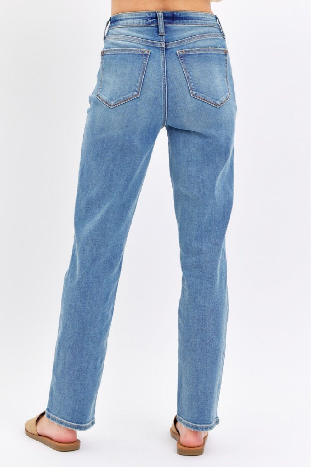Judy Blue High Waist Straight Jeans - No Distressing - In Style Chics Boutique Women's Juniors Plus Size Apparel Online