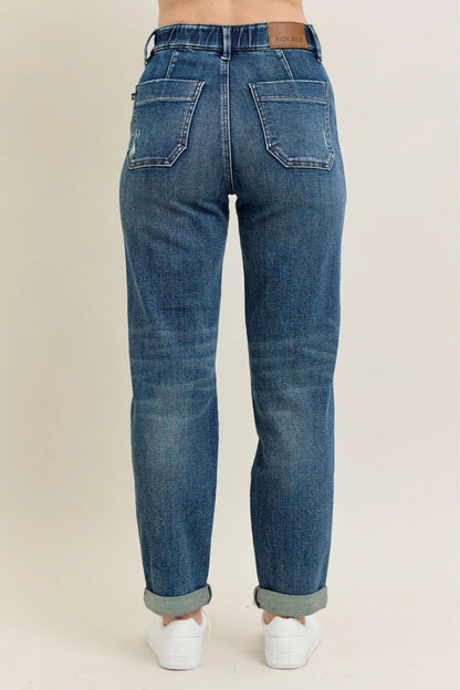 Judy Blue HW Vintage Wash Jeans w/ Drawstring at In Style Chics Boutique 