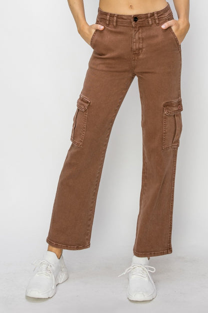 Risen Full Size High Rise Cargo Jeans - In Style Chics Boutique LLC