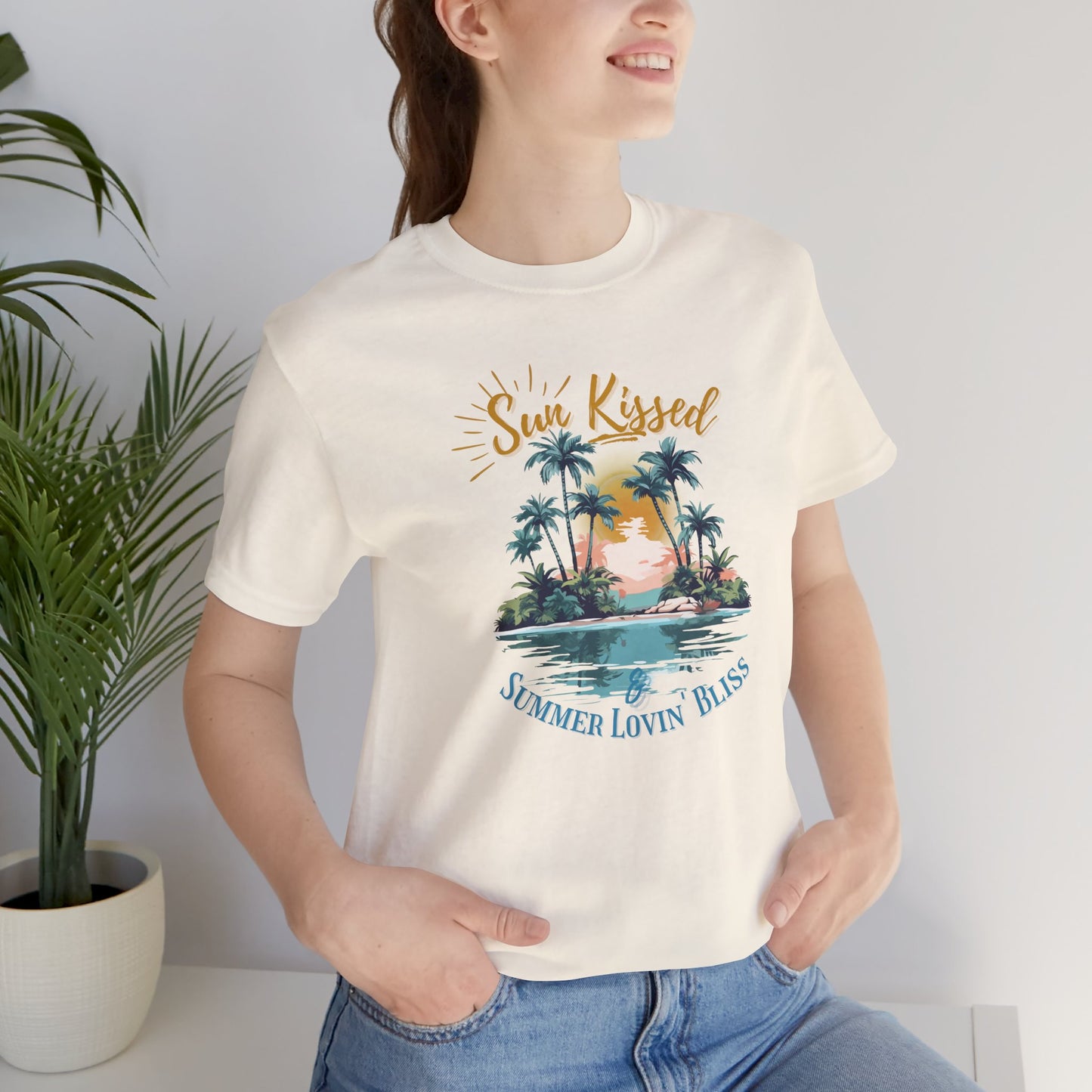 Printed Beach Tee- Sun Kissed & Summer Lovin' Bliss- In Style Chics Boutique Cute Graphic T-shirts 
