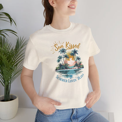 Printed Beach Tee- Sun Kissed & Summer Lovin' Bliss- In Style Chics Boutique Cute Graphic T-shirts 