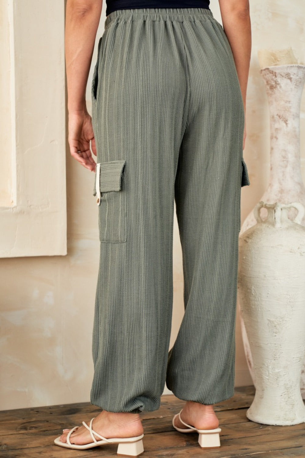 Hailey & Co Textured Rib Cargo Pants - In Style Chics Boutique LLC