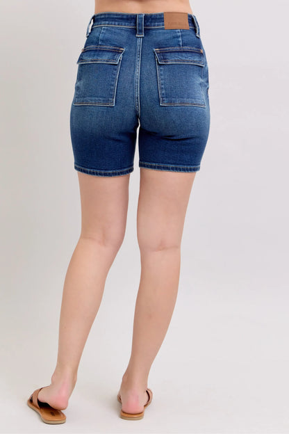 Judy Blue High Waist Bermudas W/ Back Flap Pockets - Best Denim - In Style Chics Boutique 