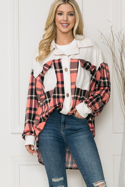 Oversized Mixed Media Knit Shacket Made in USA - In Style Chics Boutique LLC