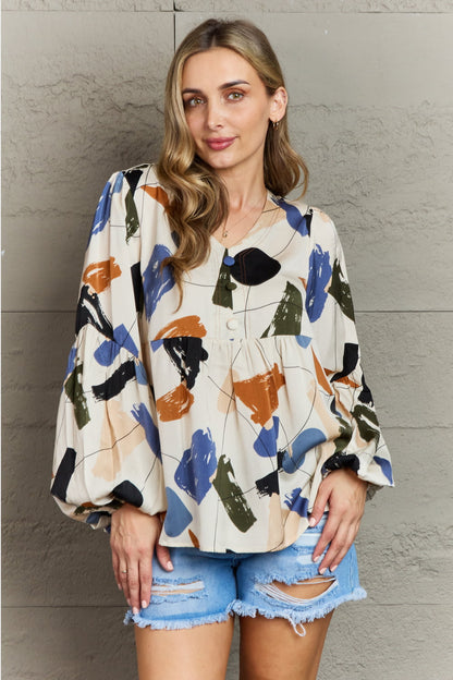 Wishful Thinking Multi Colored Printed Blouse at In Style Chics 