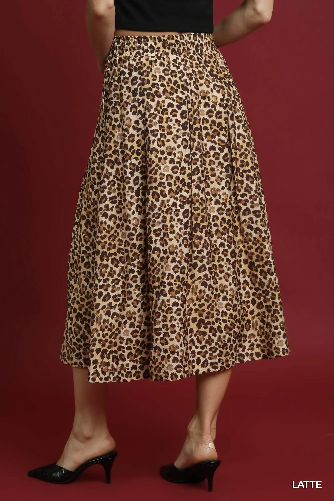 Drawstring Leopard Midi Skirt at In Style Chics Boutique 