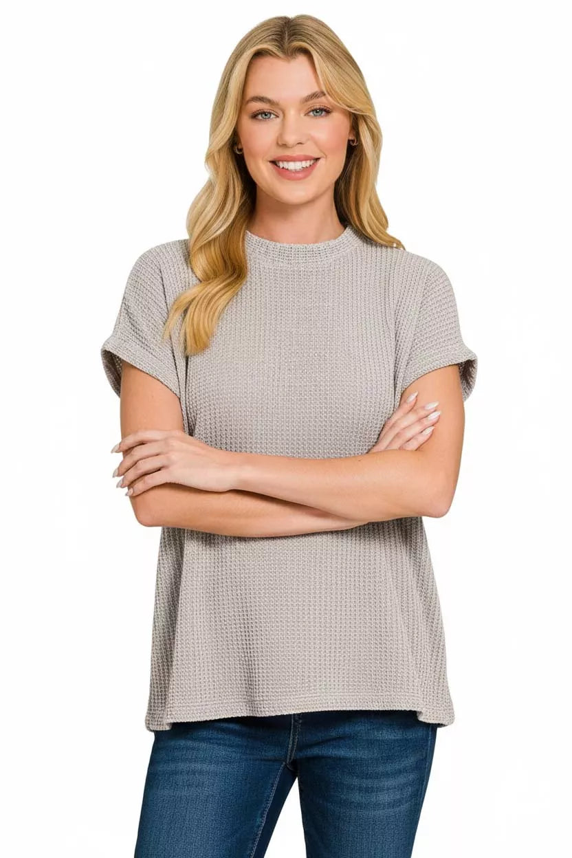 Shop Zenana Chenille Waffle Knit Cap Sleeve Sweater – Cozy Everyday Style at In Style Chics Boutique 🤍