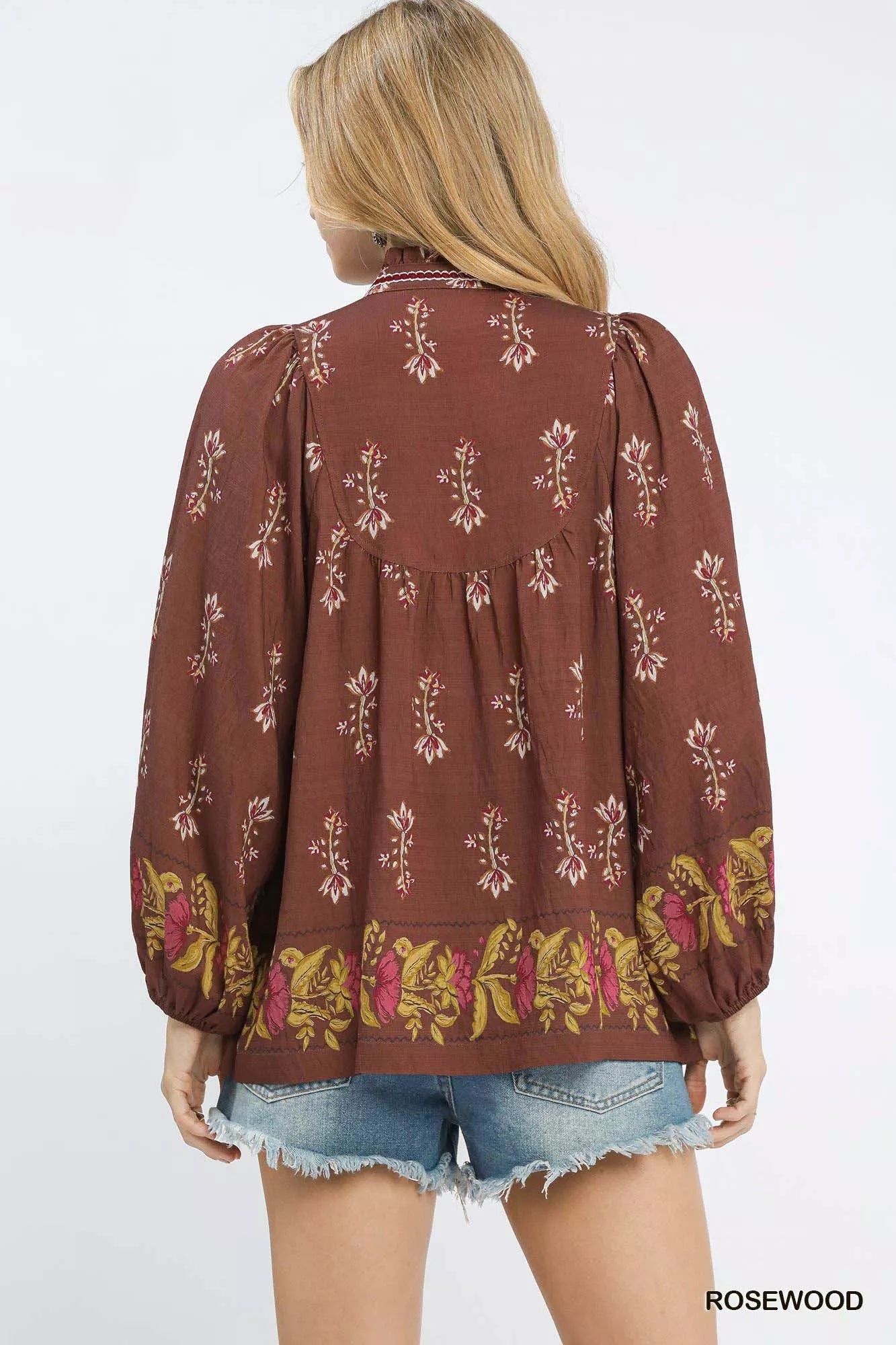 Floral Boho Peasant Blouse at In Style Chics Boutique 