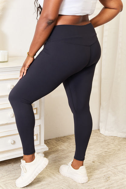 Wide Waistband Sports Black Leggings - In Style Chics Boutique 
