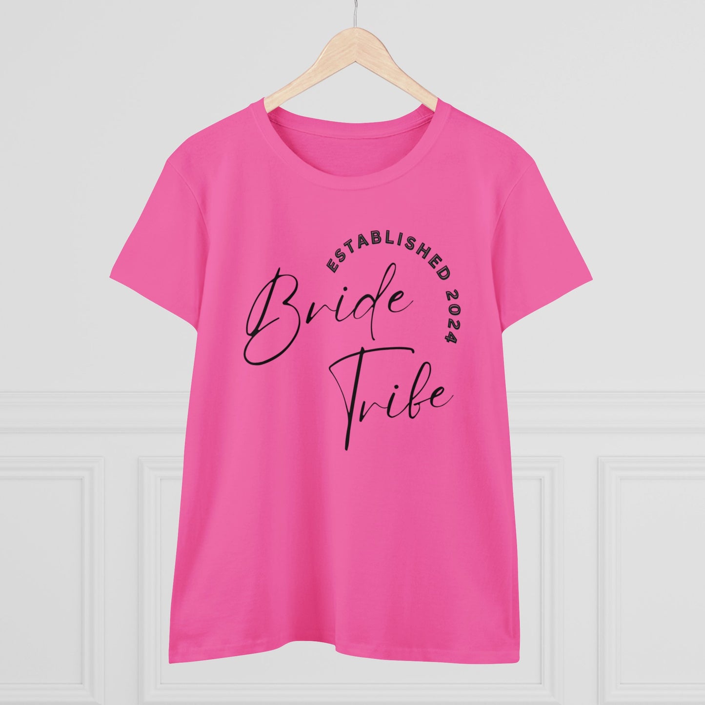 Women's Midweight Cotton Graphic Tee "Bride Tribe" - In Style Chics Boutique LLC