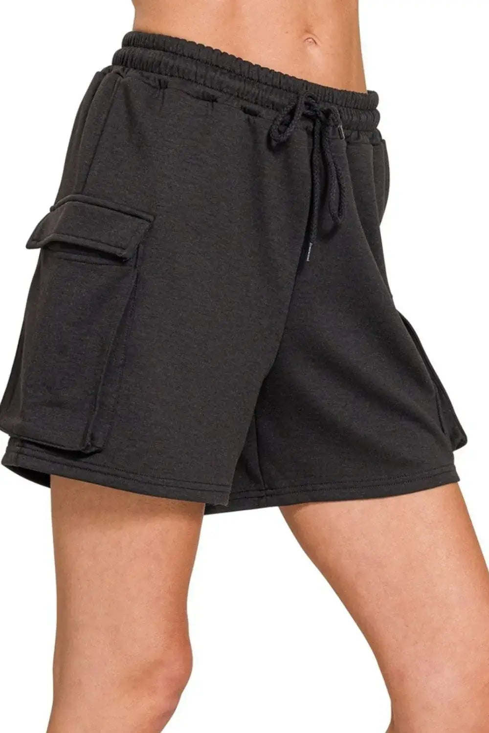 Black Shorts for Women - Scuba, Thigh Pocket - In Style Chics Boutique Women's Juniors Fashion Style Online 