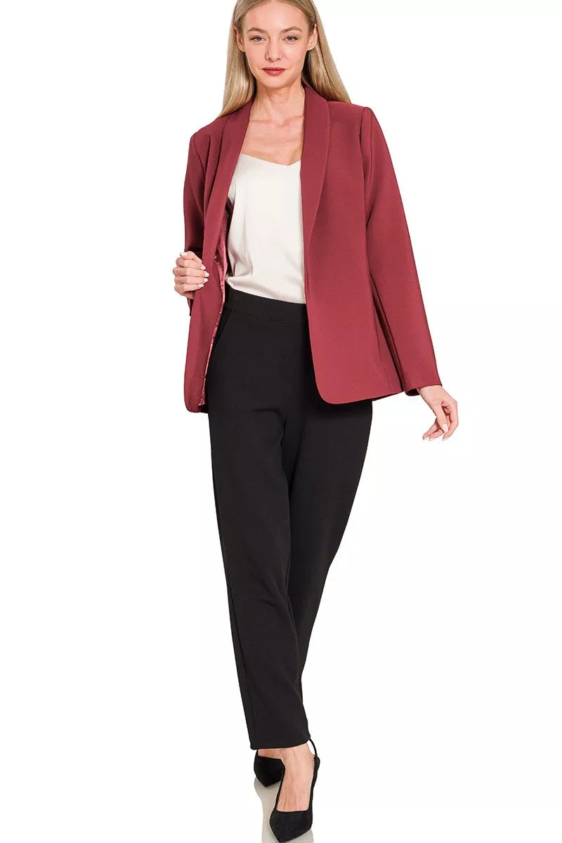 Long Sleeve Blazer, Woven With Lining Shop timeless pieces at In Style Chics Boutique 