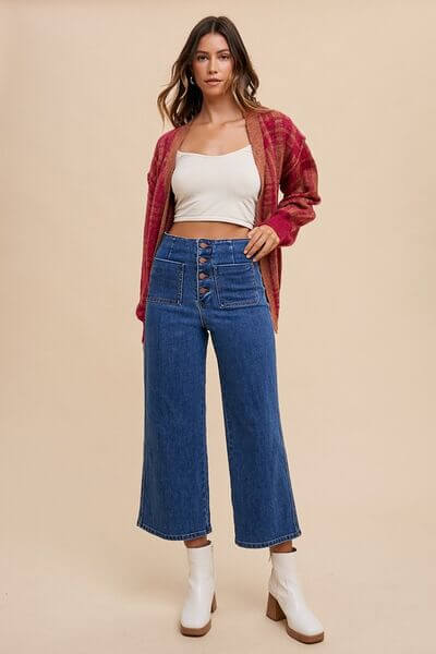 Women's Juniors Button Fly High Waist Jeans - In Style Chics Boutique 
