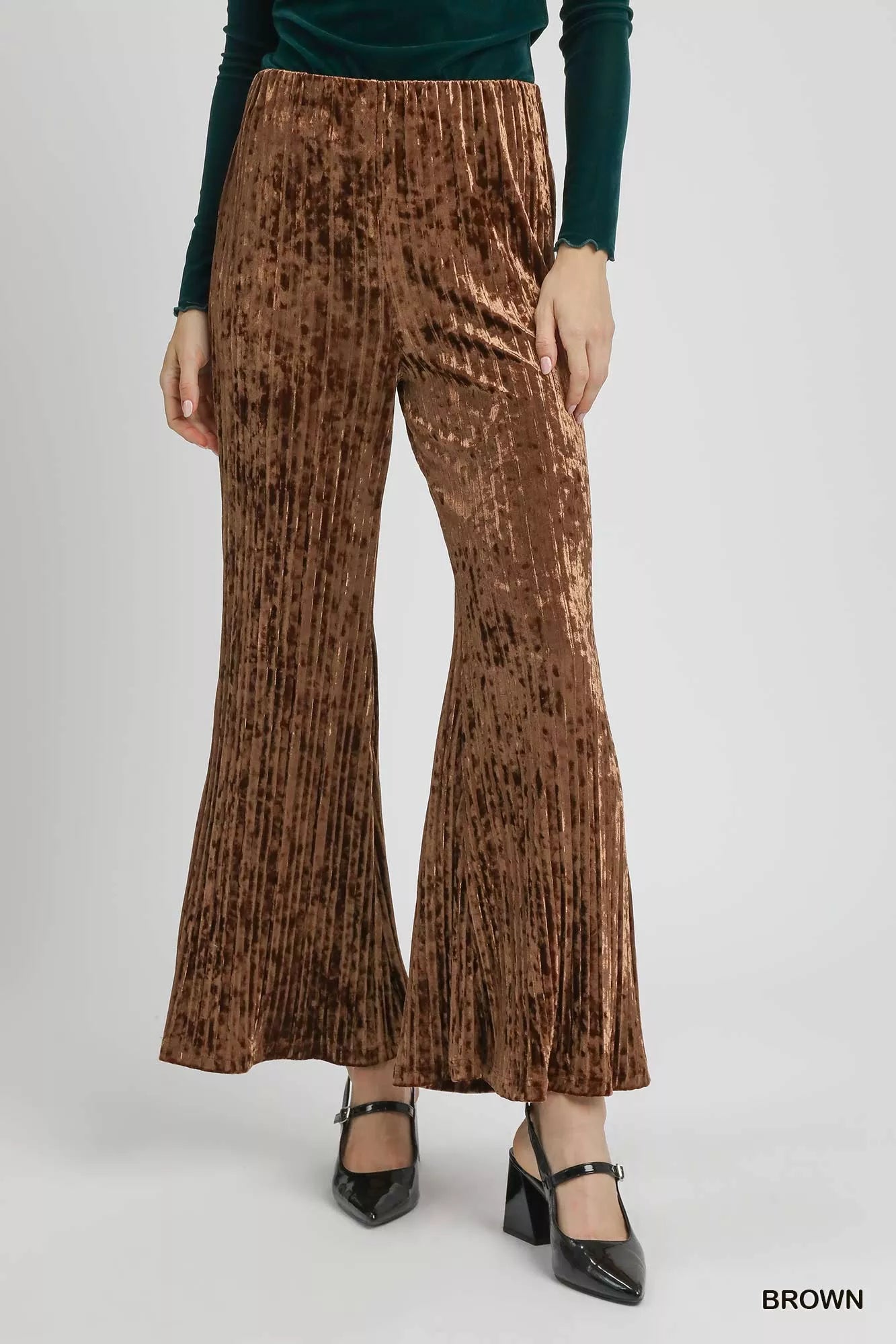 Velvet Pleated Wide Leg Pants at In Style Chics Boutique Cute Fall Fashion and Style 