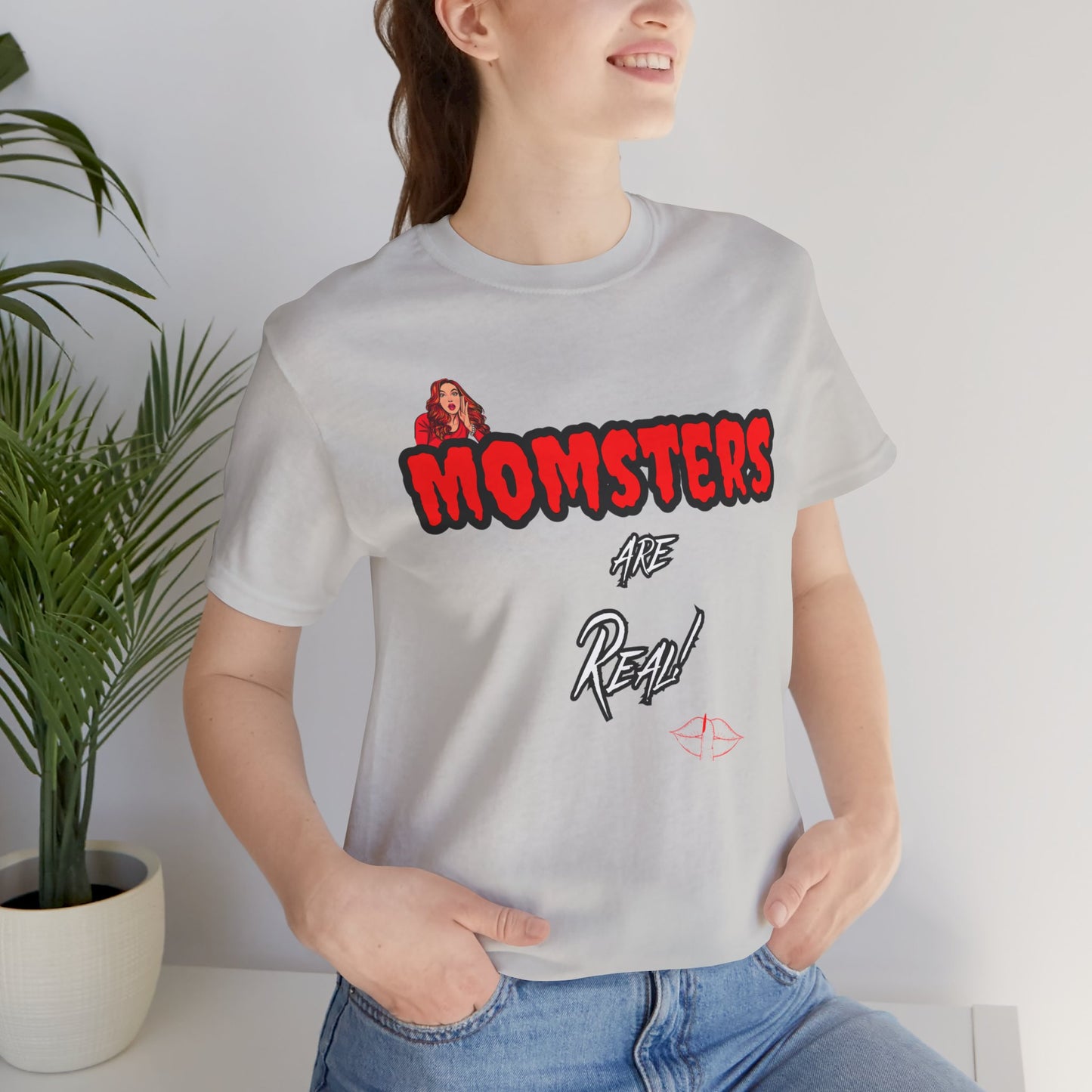Unisex Jersey Short Sleeve Halloween Graphic T -"Momsters..." Light Color Tees - In Style Chics Boutique LLC