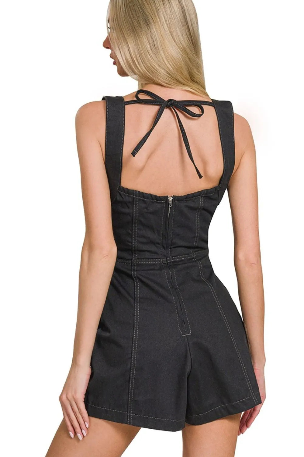 Tie Back Sleeveless Romper - In Style Chics Boutique 
