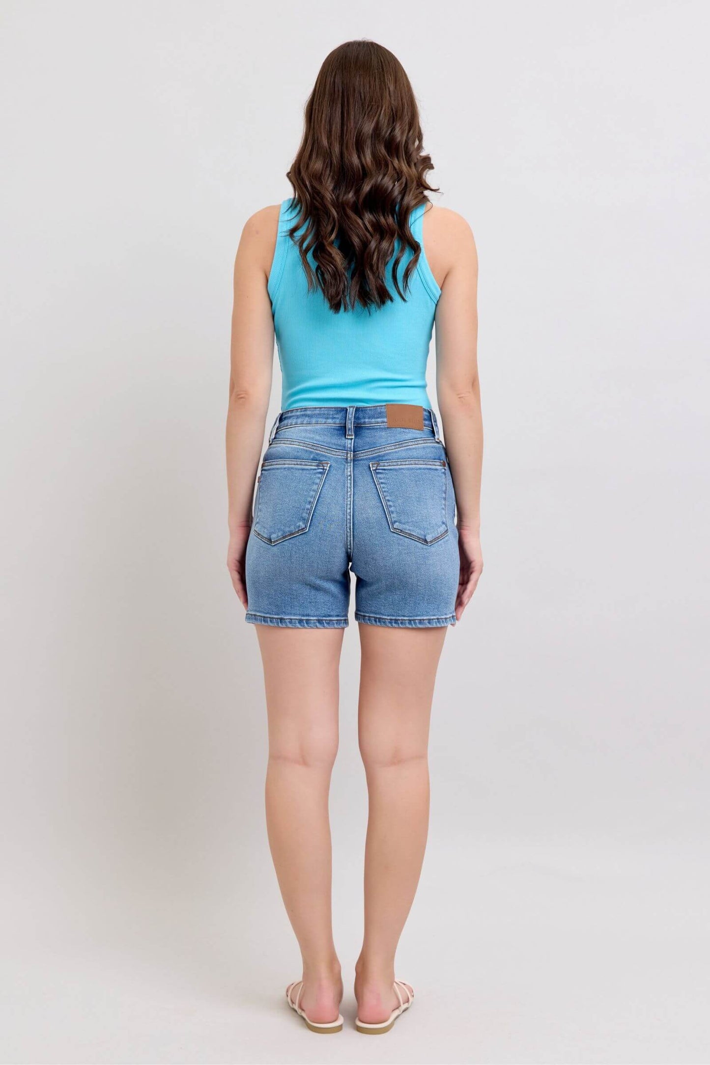 Judy Blue 2 Button Denim Shorts with Pockets -  In Style Chics Boutique Women's Juniors Plus Size Apparel Online