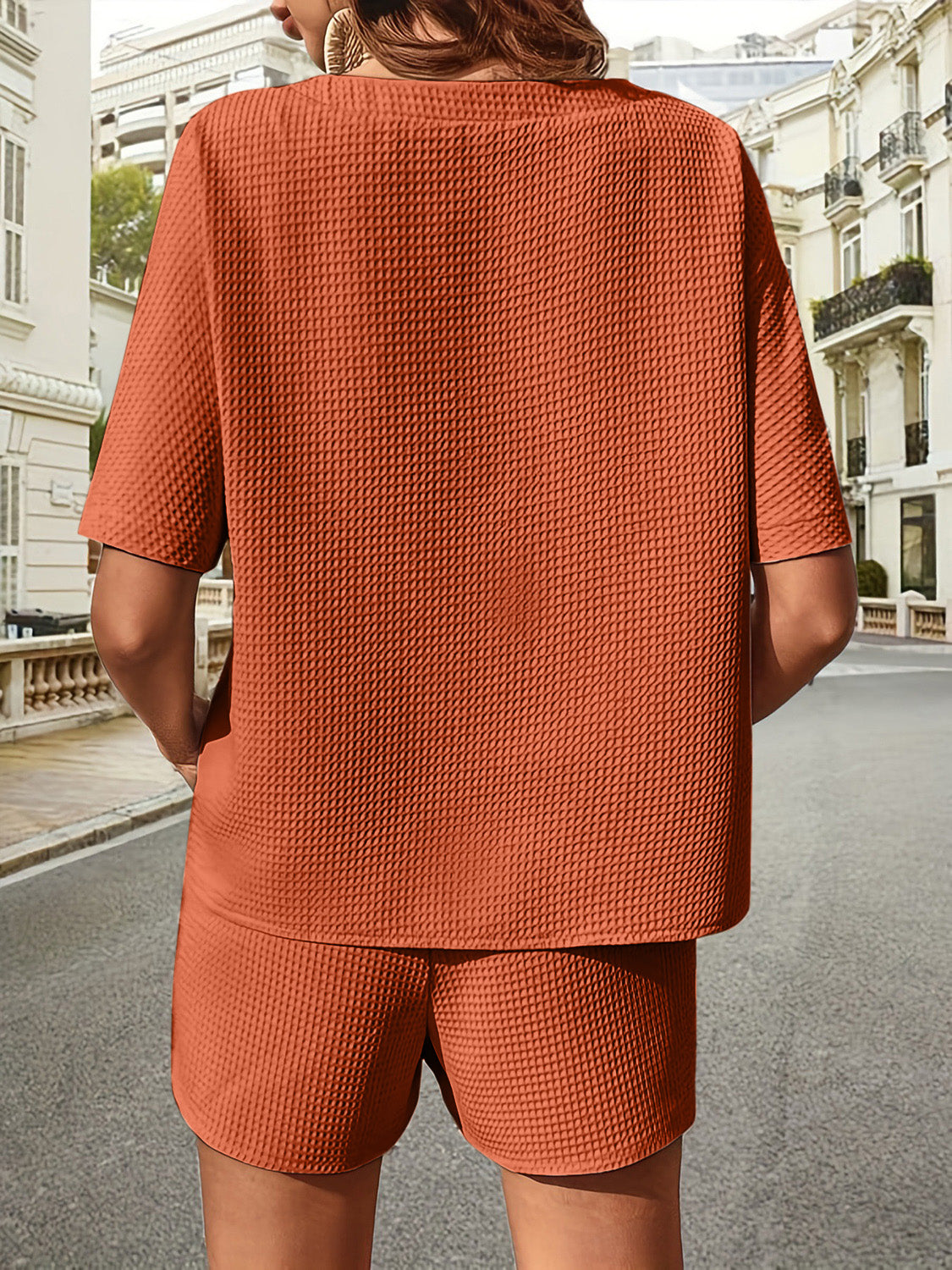 Waffle-Knit Half Sleeve Top and Shorts Set - More Colors! - In Style Chics Boutique LLC