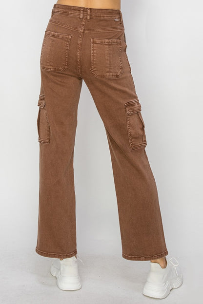 Risen Full Size High Rise Cargo Jeans - In Style Chics Boutique LLC