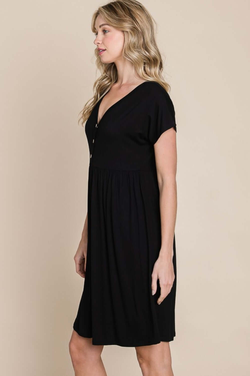 V-Neck Short Sleeve Dress - In Style Chics Boutique Women's Juniors Cute Clothes Online 